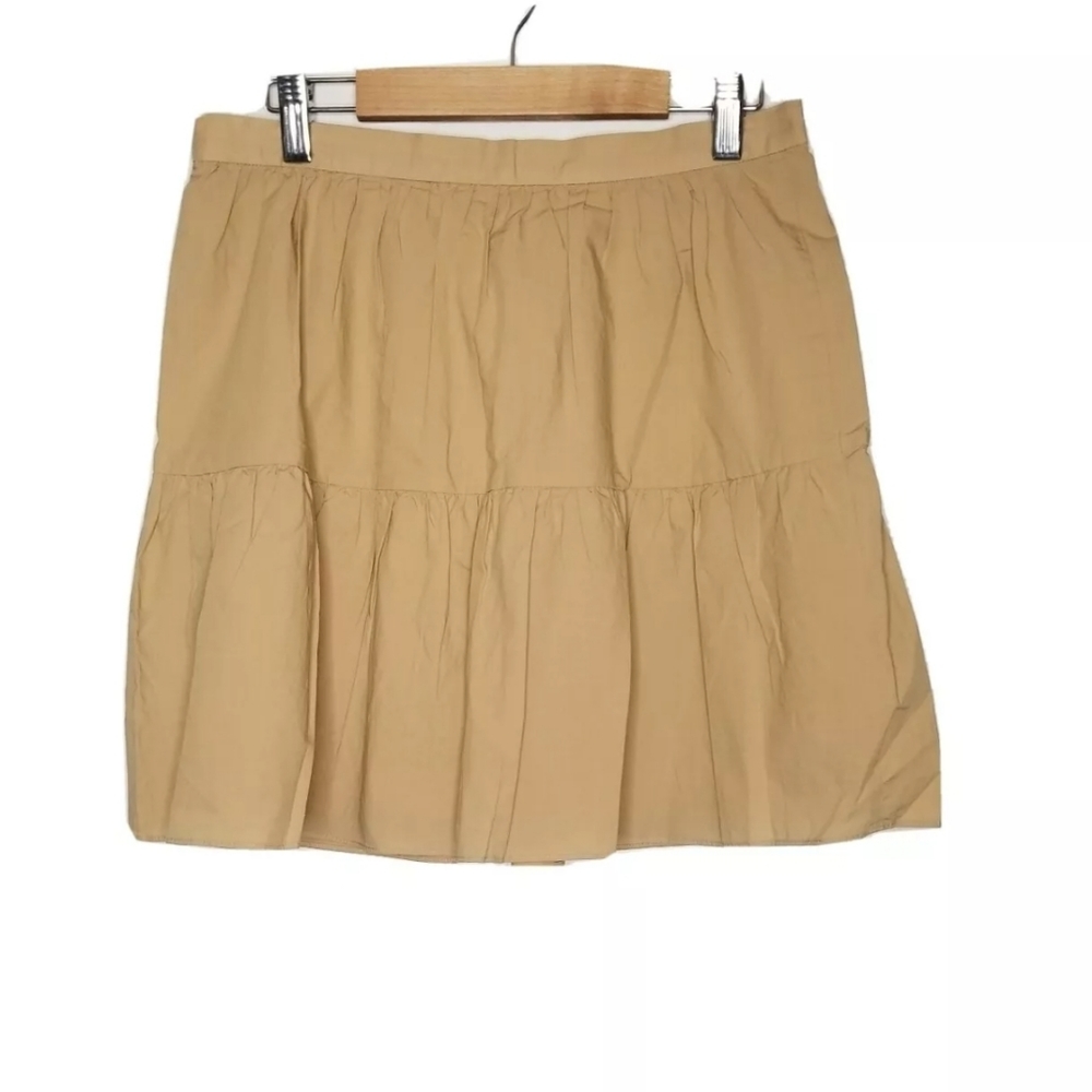 Madewell Brown/Khaki  Layered Pleated Mini Skirts - Picture 2 of 6